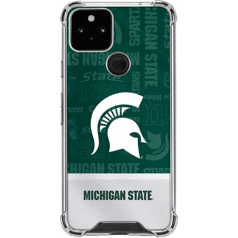 Michigan State University Jersey Split Google Pixel 5 Clear Case
